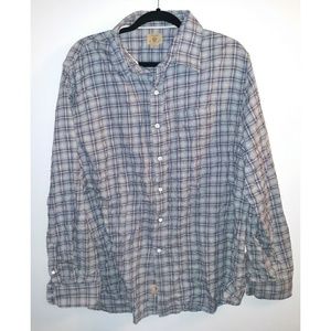 NWOT Lightweight plaid button down shirt